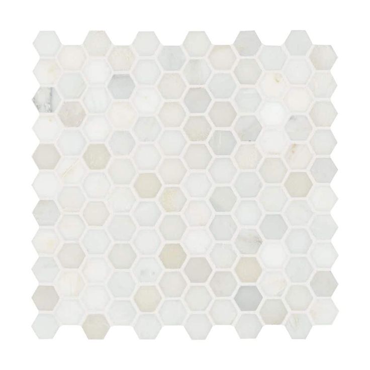 MSI Greecian White Mini Hexagon 12 in. x 12 in. x 10mm Polished Marble Mesh-Mounted Mosaic Tile (10 sq. ft. / case)