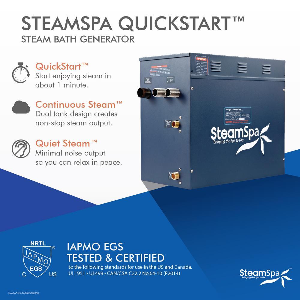 Oasis 10.5kW Touch Pad Steam Bath Generator Package in Chrome - Super Arbor