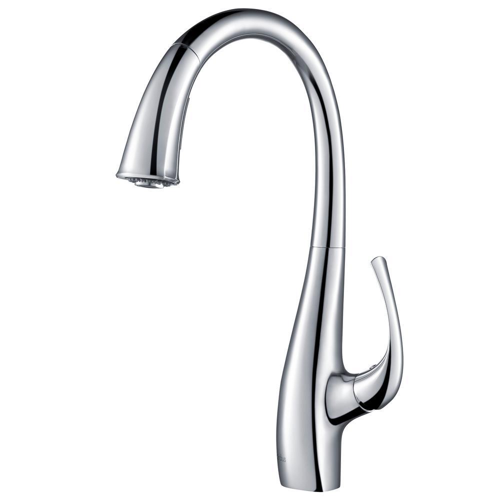 Spot Free Ansel Single-Handle Pull-Down Sprayer Kitchen Faucet in All-Brite Stainless Steel - Super Arbor