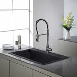 Kraus Premier Kitchen Faucet Stainless Steel 1-Handle Deck-Mount Pre-rinse Handle Kitchen Faucet