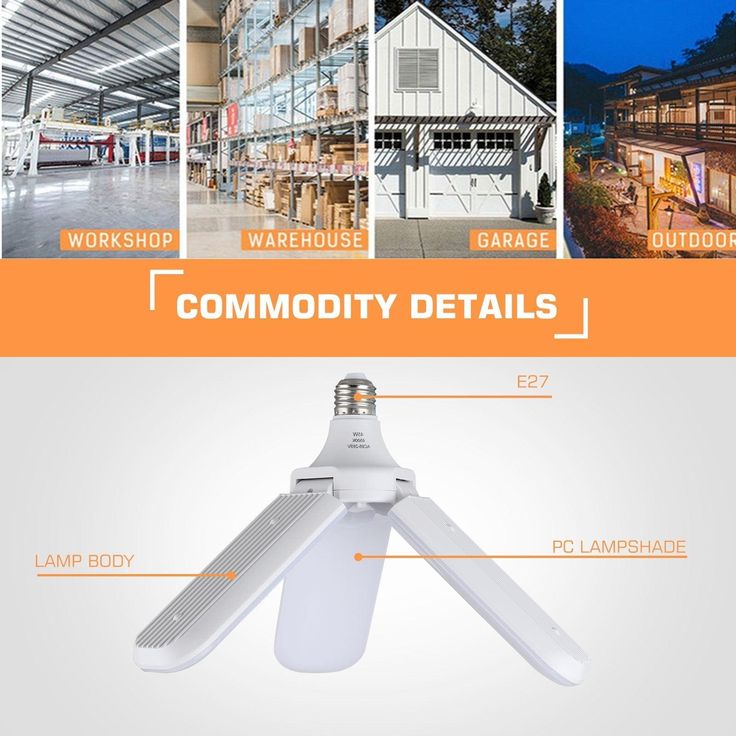 60W/45W LED Garage Lights, TSV 4/3 LED Heads Foldable Trilright Garage Ceiling Lighting 3200LM 6500K White LED Shop Light, Deformable LED Garage Ceiling Lighting Bulbs Workshop Light for Workbench