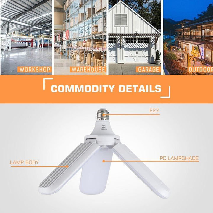 60W/45W LED Garage Lights, TSV 4/3 LED Heads Foldable Trilright Garage Ceiling Lighting 3200LM 6500K White LED Shop Light, Deformable LED Garage Ceiling Lighting Bulbs Workshop Light for Workbench