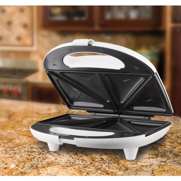 750-Watt White Dual Sandwich Maker