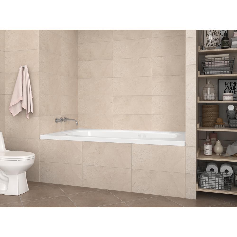 Tiger's Eye 6 ft. Rectangular Drop-in Whirlpool Bathtub in White - Super Arbor