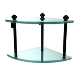 Southbeach Collection 8 in. 2-Tier Corner Glass Shelf in Oil Rubbed Bronze - Super Arbor
