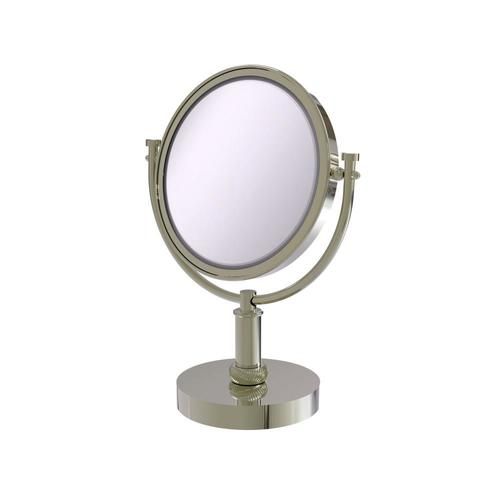 Allied Brass 8-in x 15-in Polished Nickel Double-Sided Magnifying Countertop Vanity Mirror