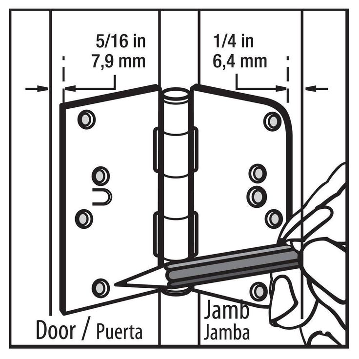 4 in. Oil Rubbed Bronze Half Square Corner and Half 5/8 in. Radius Security Door Hinge