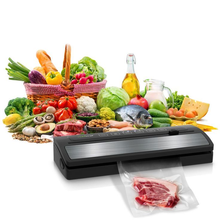 White with Reusable Vacuum Food Bags Automatic Food Vacuum Sealer Electric Air Sealing Preserver System