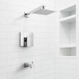 1-Spray 8 in. Wall Mount Showerhead Shower Set in Brushed Nickel - Super Arbor