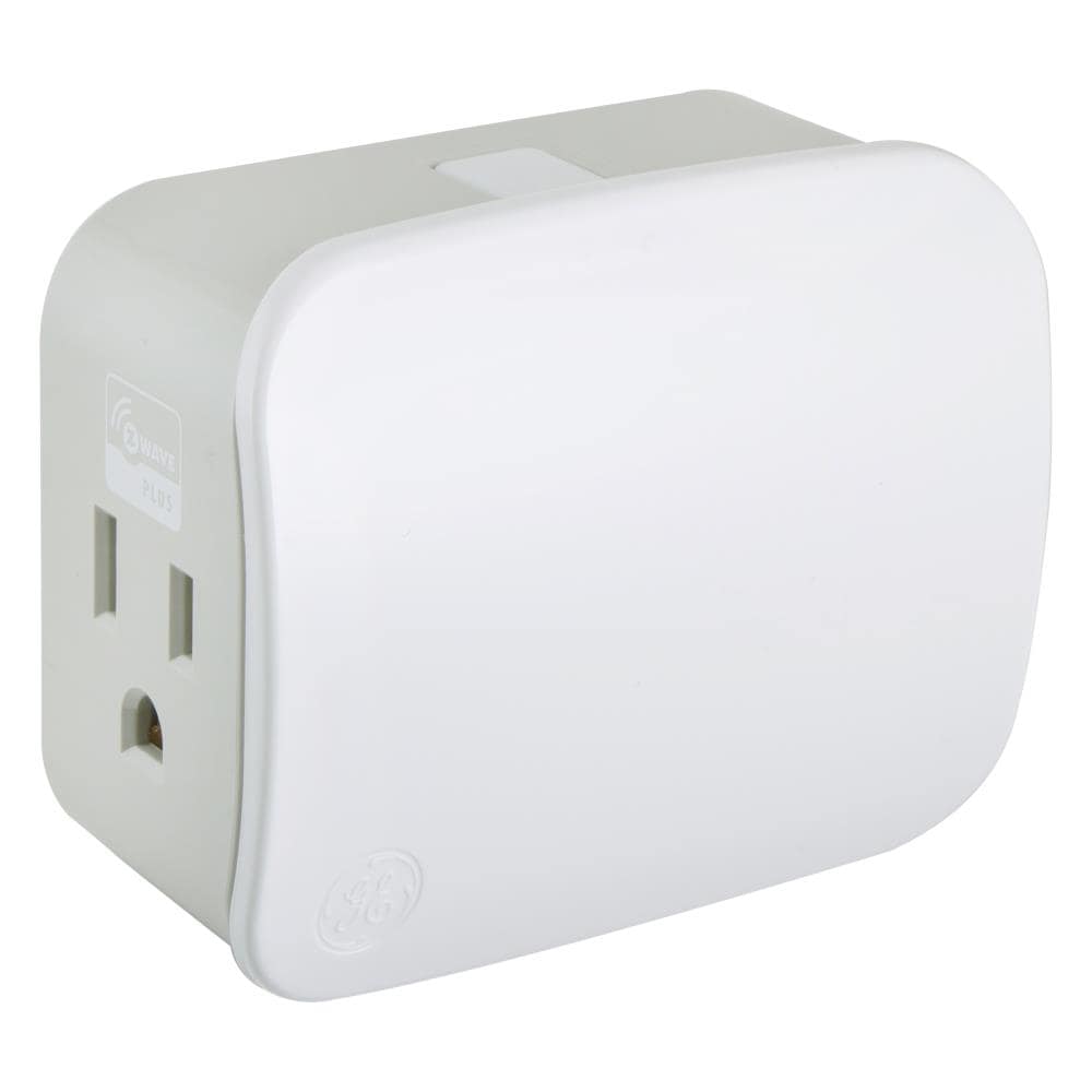 GE Enbrighten Z-Wave Plus 15-Amp 120-Volt White Plug-in Smart Switch, 1-Outlet (Model 28169)