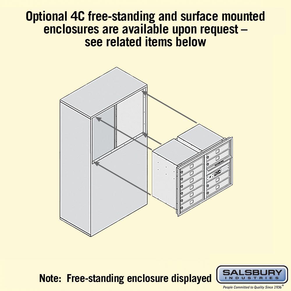 3700 Horizontal Series 10-Compartment Recessed Mount Mailbox - Super Arbor
