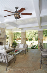 Harbor Breeze Lake Placido 52-in Black Iron Indoor/Outdoor Ceiling Fan with Light, 5-Blade, Incandescent