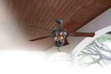 Harbor Breeze Lake Placido 52-in Black Iron Indoor/Outdoor Ceiling Fan with Light, 5-Blade, Incandescent