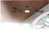 Harbor Breeze Twin Breeze II 74-in Oil-Rubbed Bronze Incandescent Indoor/Outdoor Ceiling Fan with Light (6-Blade)