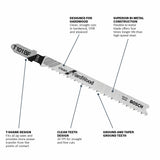 Bosch 5-Pack 4-in T-Shank Bi-Metal Jigsaw Blades, 10 TPI (T101BF)