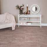 Perfection Floor Tile Travertine Collection Rose/Satin Vinyl Tile Sample