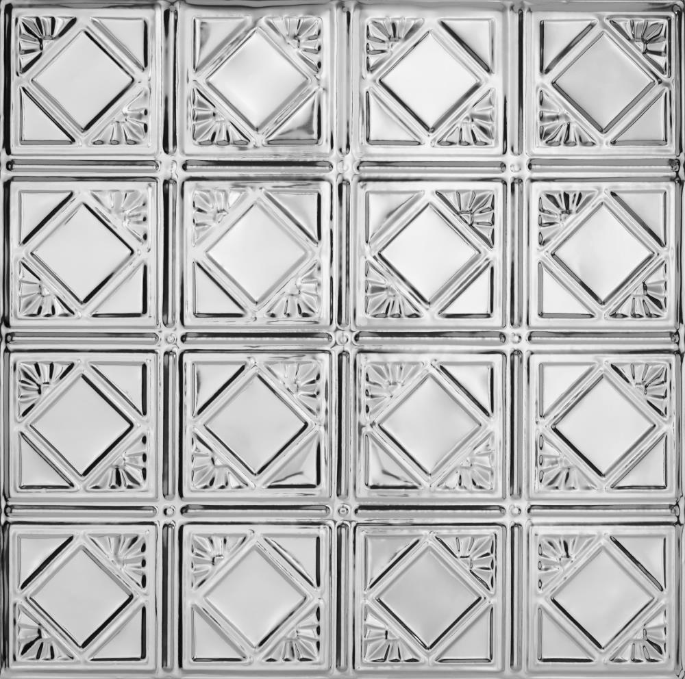 Armstrong Ceilings 24-in x 24-in Metallaire Fans Chrome Metal/Tin 15/16-in Drop Panel Ceiling Tiles