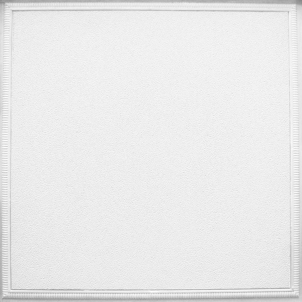 Armstrong Ceilings 24-in x 24-in Fluted White Mineral Fiber Drop Acoustic Panel Ceiling Tiles, 6-Pack (15/16-in Tegular)