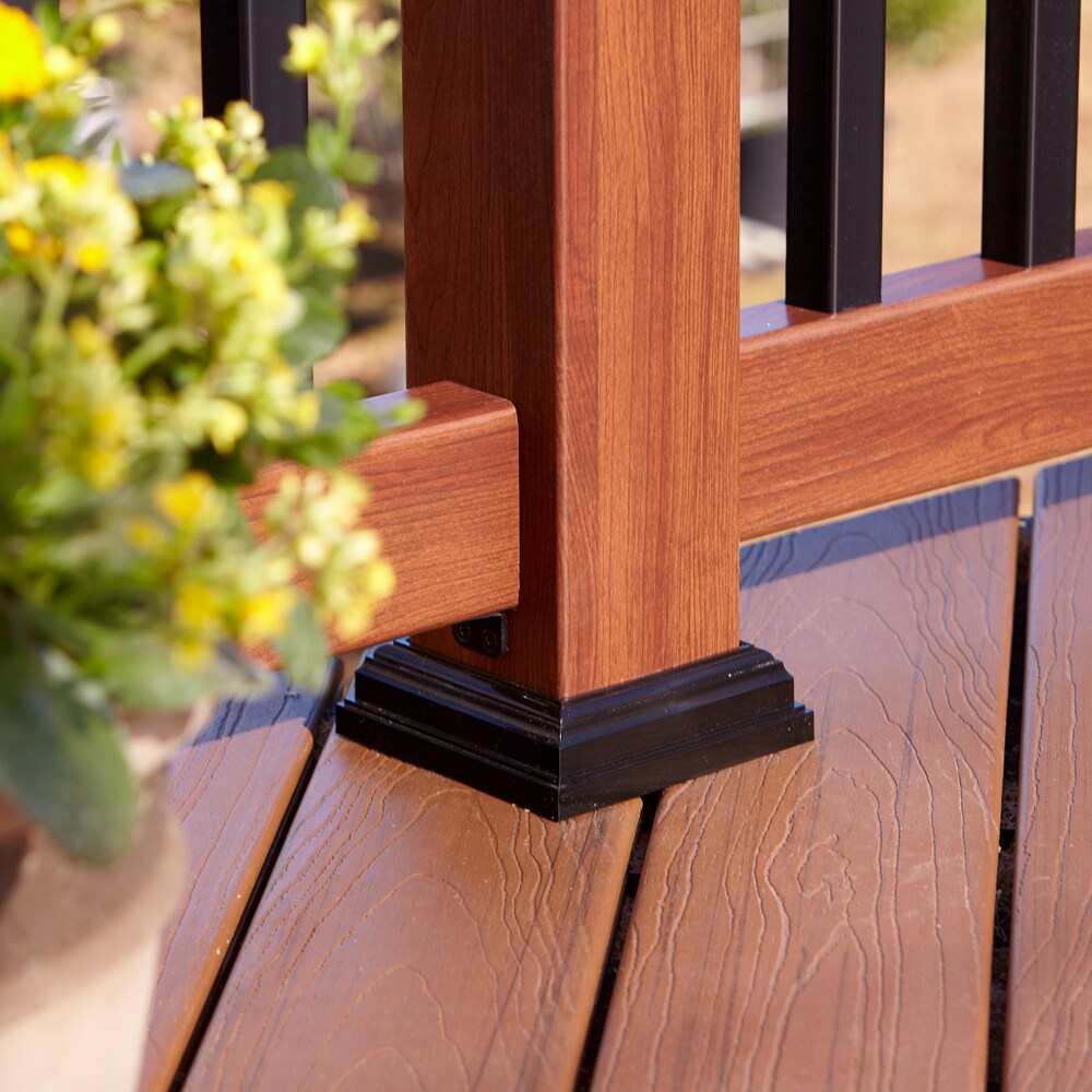 Fiberon 4-in x 4-in Midnight Black PVC Deck Post Base Trim