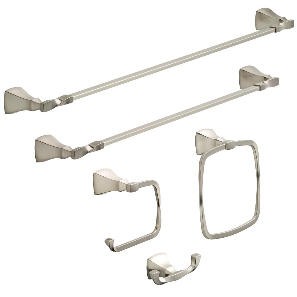 Delta Sawyer 24-in Satin Nickel Wall Mount Single Towel Bar