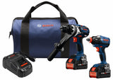 Bosch CORE18V 2‑Tool Brushless Combo Kit with Soft Case, Charger and 2 Batteries (GXL18V-225B24)