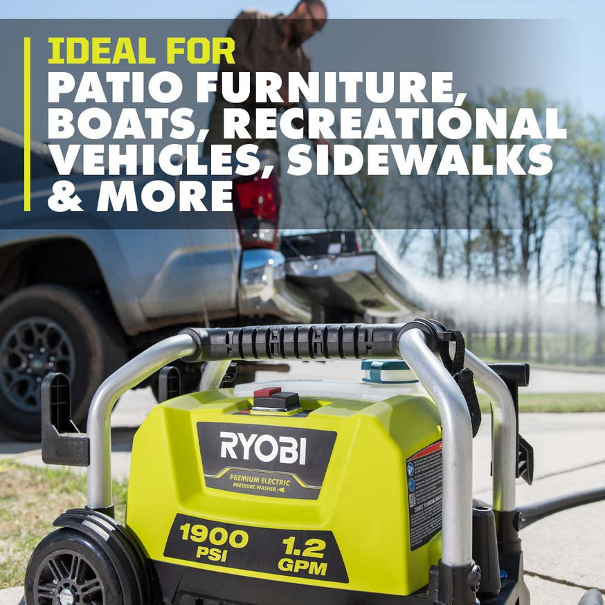 RYOBI 1900 PSI 1.2 GPM Cold Water Electric Pressure Washer (RY1419MT)