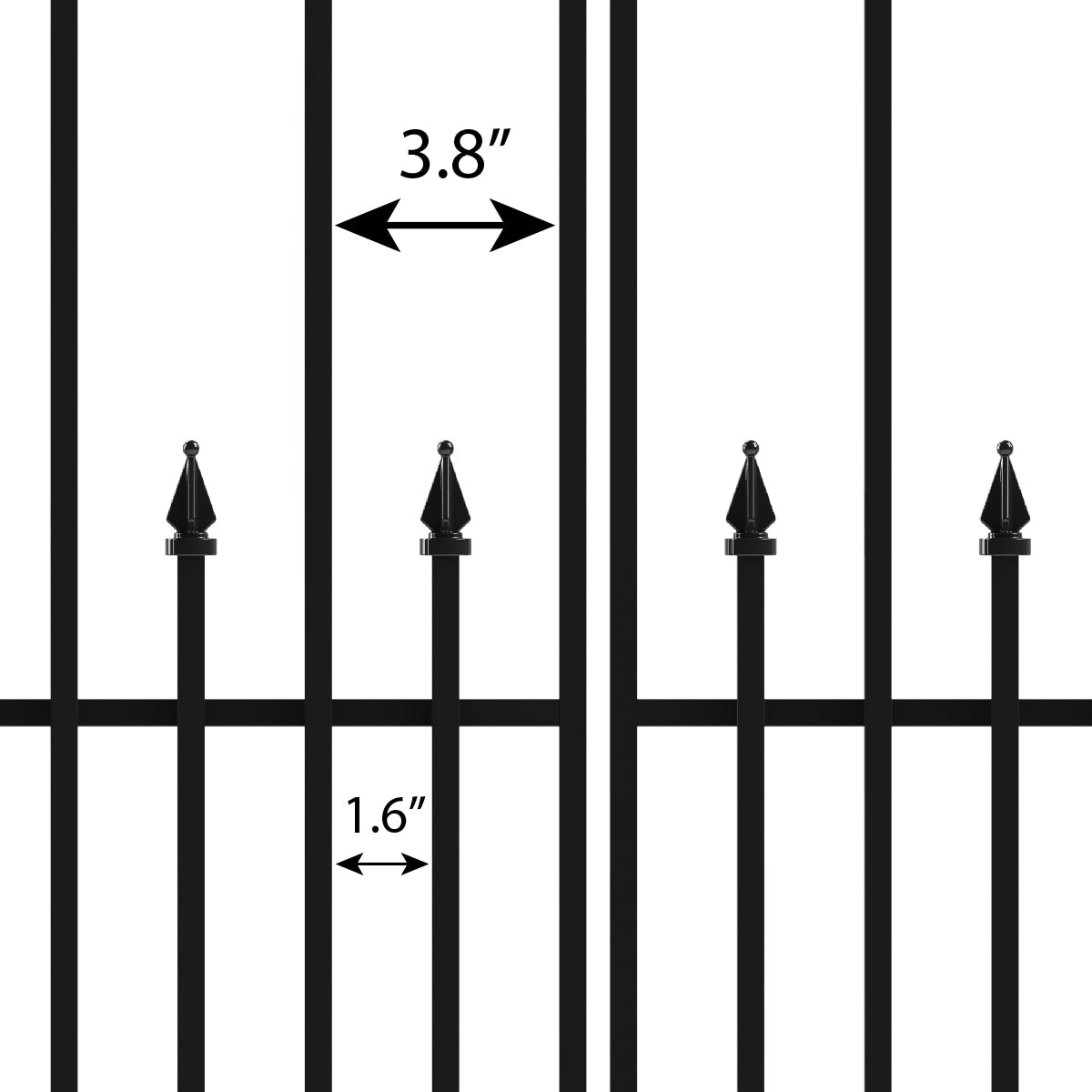 YARDLINK Empire 3-ft W Powder-coated Steel Decorative Metal Pressed-point No Dig Decorative Walk-thru Fence Gate