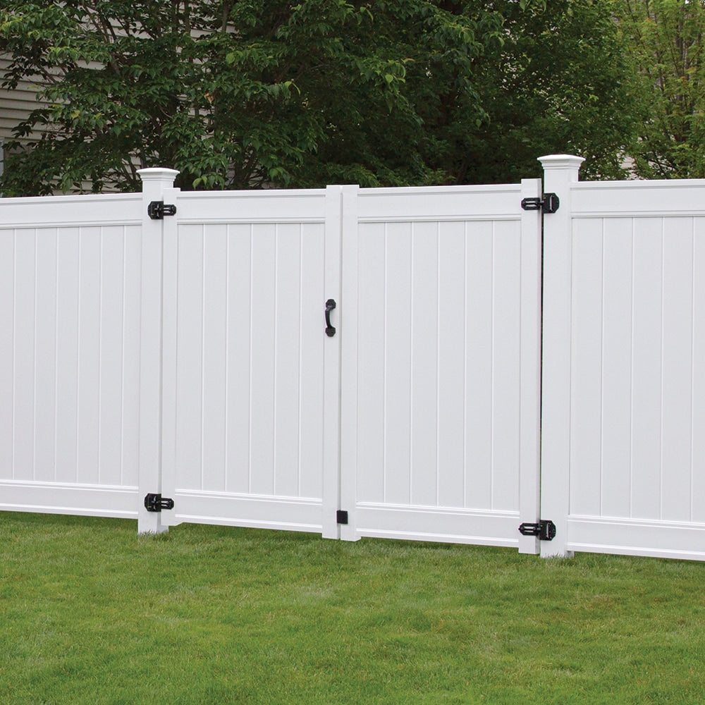 Freedom Emblem 6-ft H x Adjustable (3-ft to 5-ft) W White Vinyl Flat-top Fence Gate Kit No Dig (Unassembled)