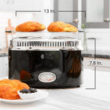 Retro Style 4-Slice Black Stainless Steel Toaster with Built-In Timer