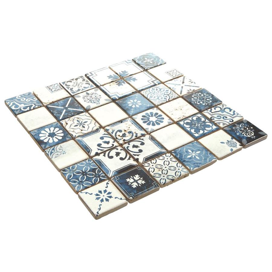 American Olean Genuine Stone Moroccan Natural Travertine Mosaic Wall Tile, 11 in x 11 in