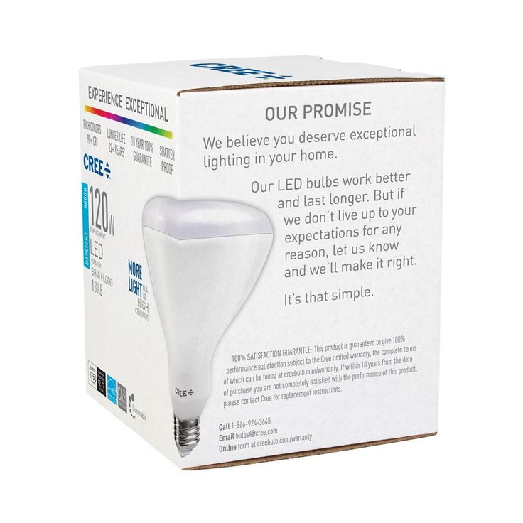 Cree 120W Equivalent Daylight (5000K) BR40 Dimmable Exceptional Light Quality LED Light Bulb