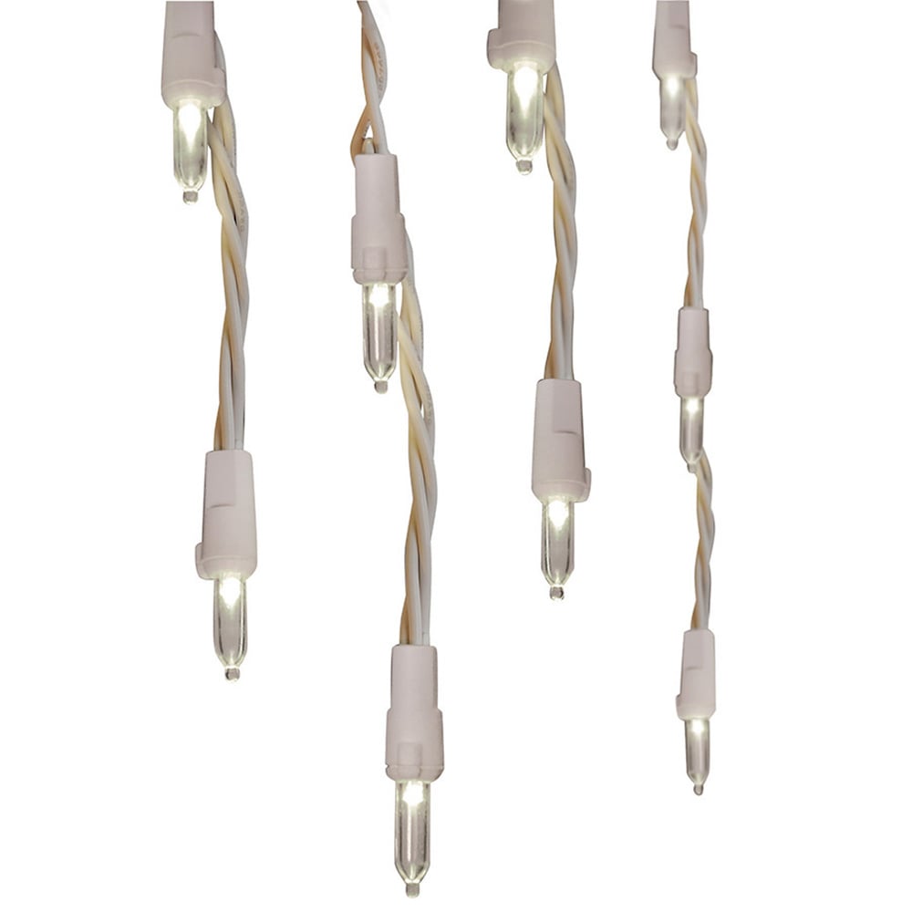 GE StayBright 300-Count Constant White Mini LED Plug-In Christmas Icicle Lights