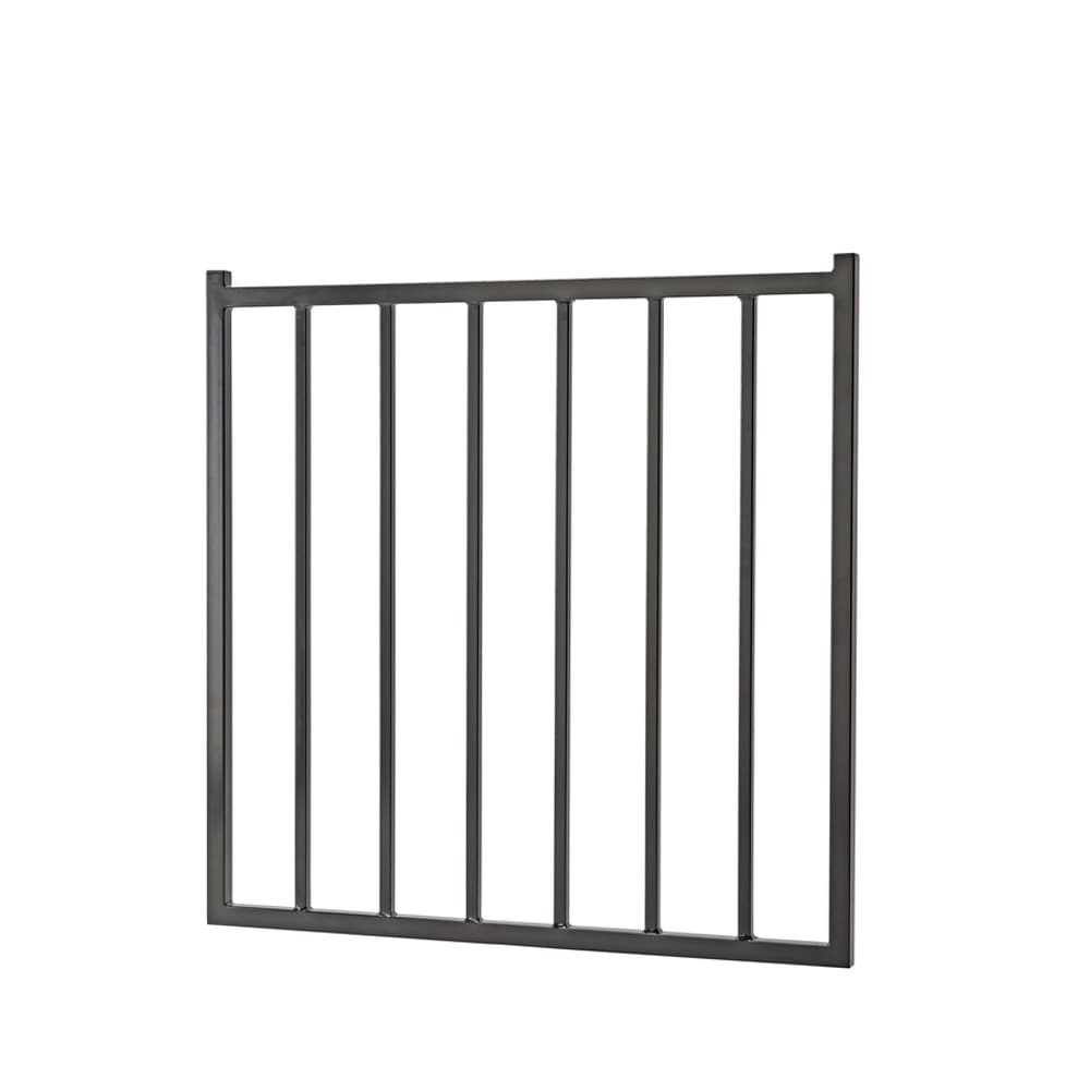 Merchants Metals Freedom Fencing 4-ft H x 4-ft W Black Vinyl-coated Steel Flat-top Decorative Walk-thru Fence Gate