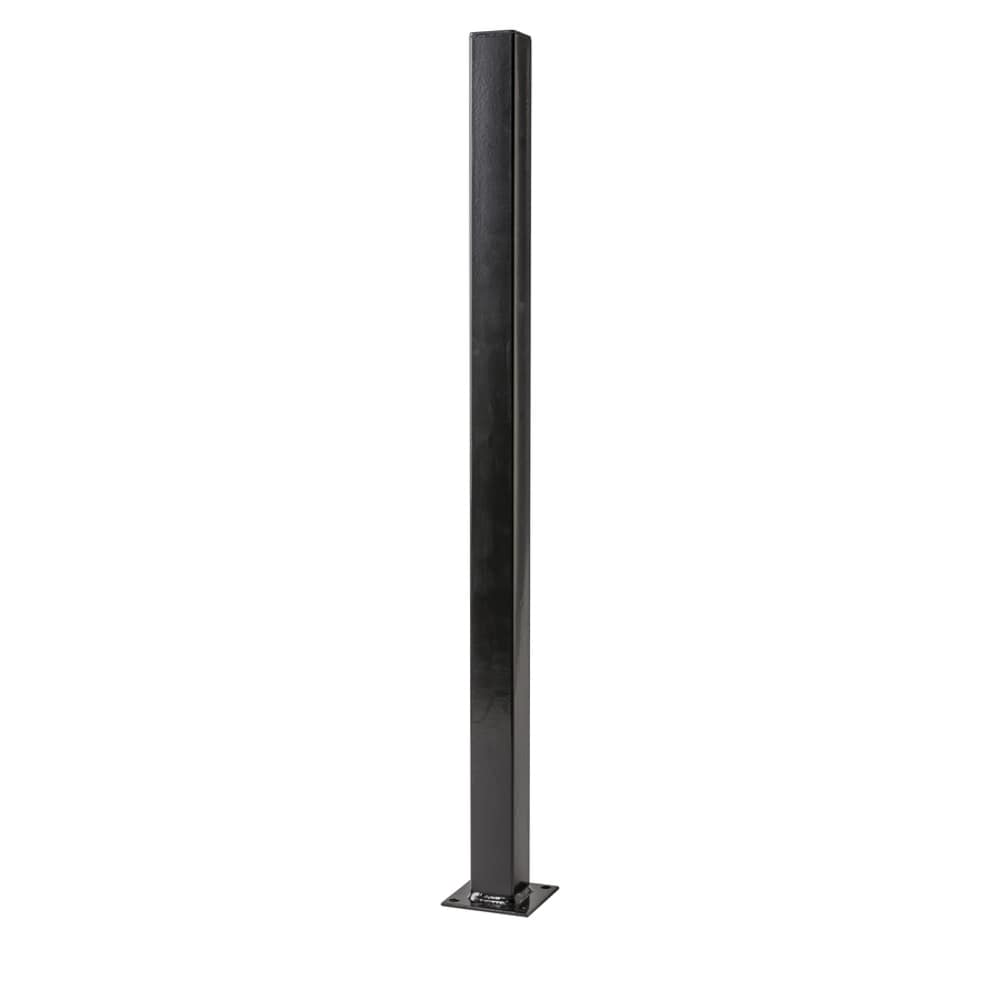 Merchants Metals Freedom Fencing 4-ft H x 2-in W Black Galvanized Steel Decorative Universal Fence Post