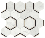 American Olean Genuine Stone Carrara 12-in x 15-in Polished Natural Marble Honeycomb Mosaic Floor and Wall Tile