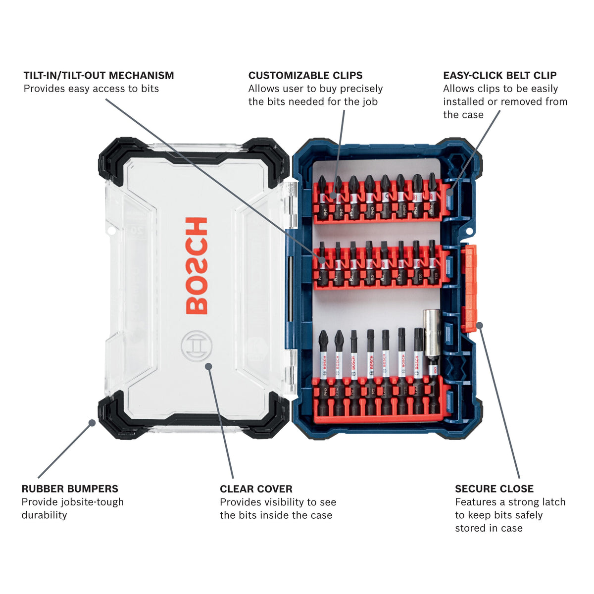 Bosch Custom Case 24-Piece 1/4-in Impact Driver Bit Set