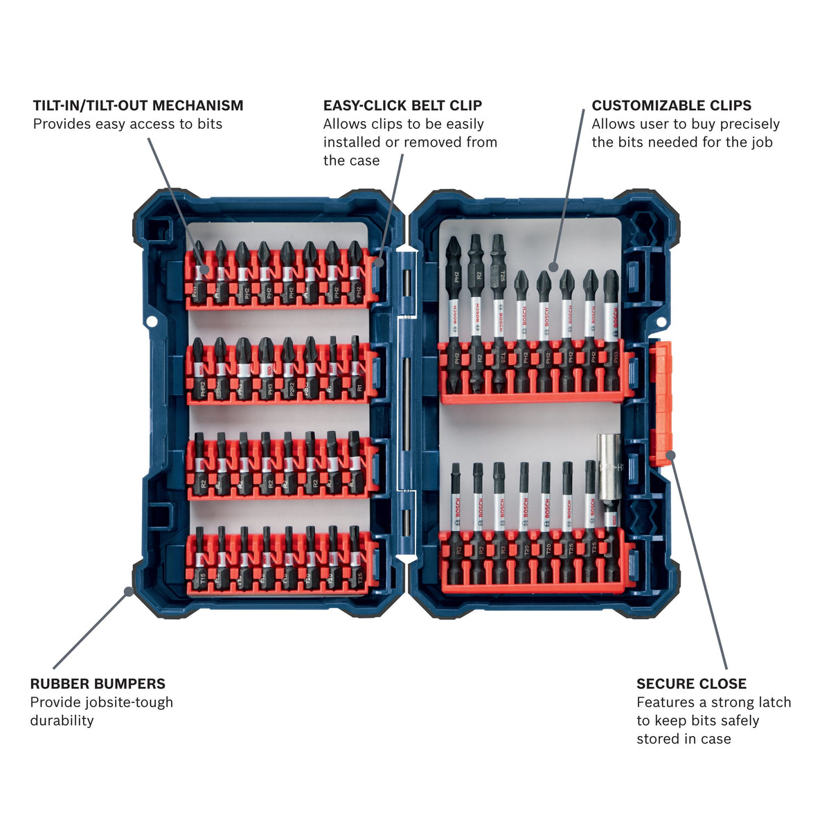 Bosch Custom Case 48-Piece 1/4-in Impact Driver Bit Set