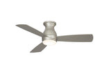 Fanimation Hugh 44-in Brushed Nickel LED Indoor/Outdoor Flush Mount Smart Ceiling Fan with Remote (3-Blade)
