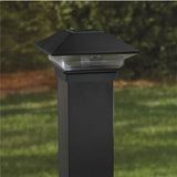 Deckorators 3-in x 3-in 2-Pack 2-Lumen 1-Watt Black Solar LED Outdoor Post Cap Light (3500 K)