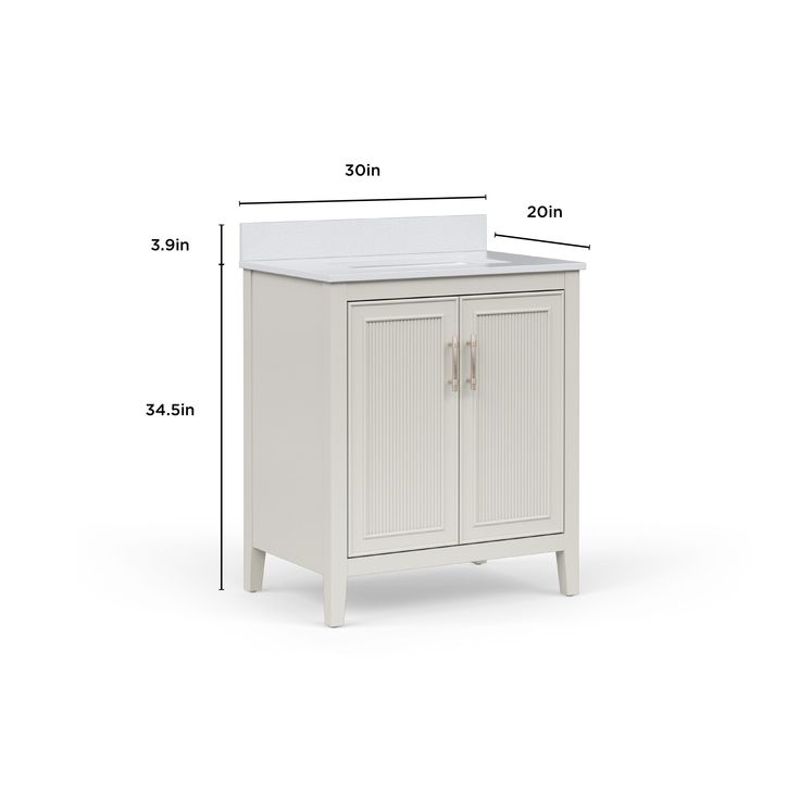 Style Selections Alaia 30-in Muse Gray Undermount Single Sink Bathroom Vanity with White Engineered Stone Top