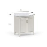 Style Selections Alaia 30-in Muse Gray Undermount Single Sink Bathroom Vanity with White Engineered Stone Top