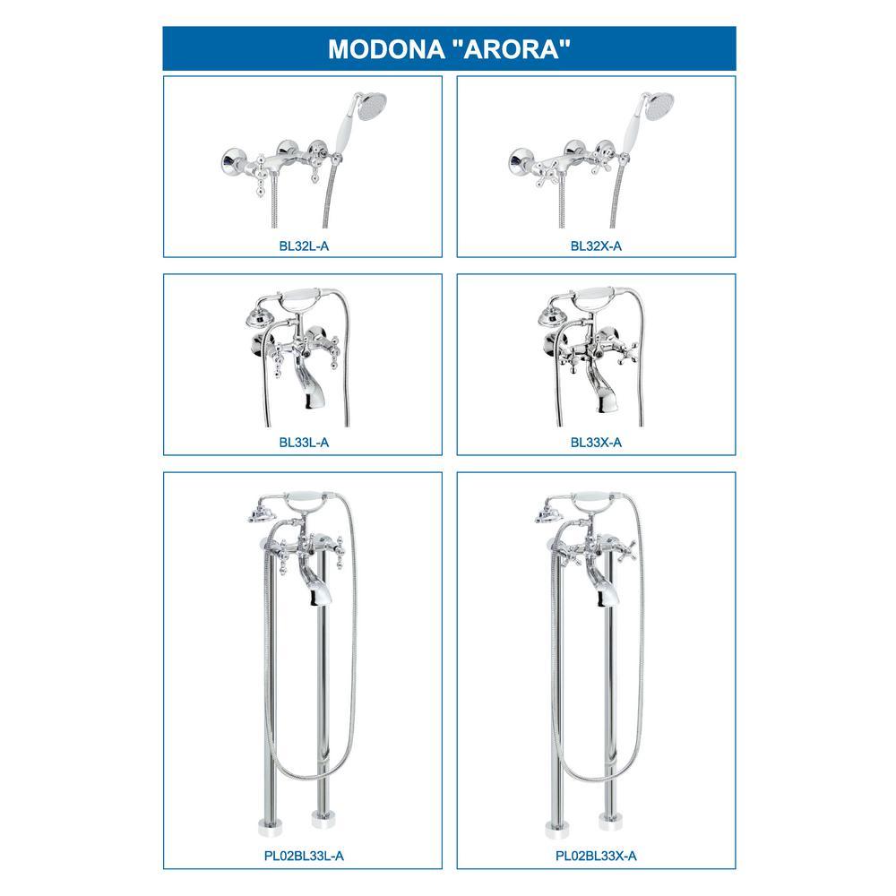 Classic 6 in. 2-Handle 1-Spray Tub and Shower Faucet with Porcelain Hand Held Shower in Polished Chrome (Valve Included) - Super Arbor
