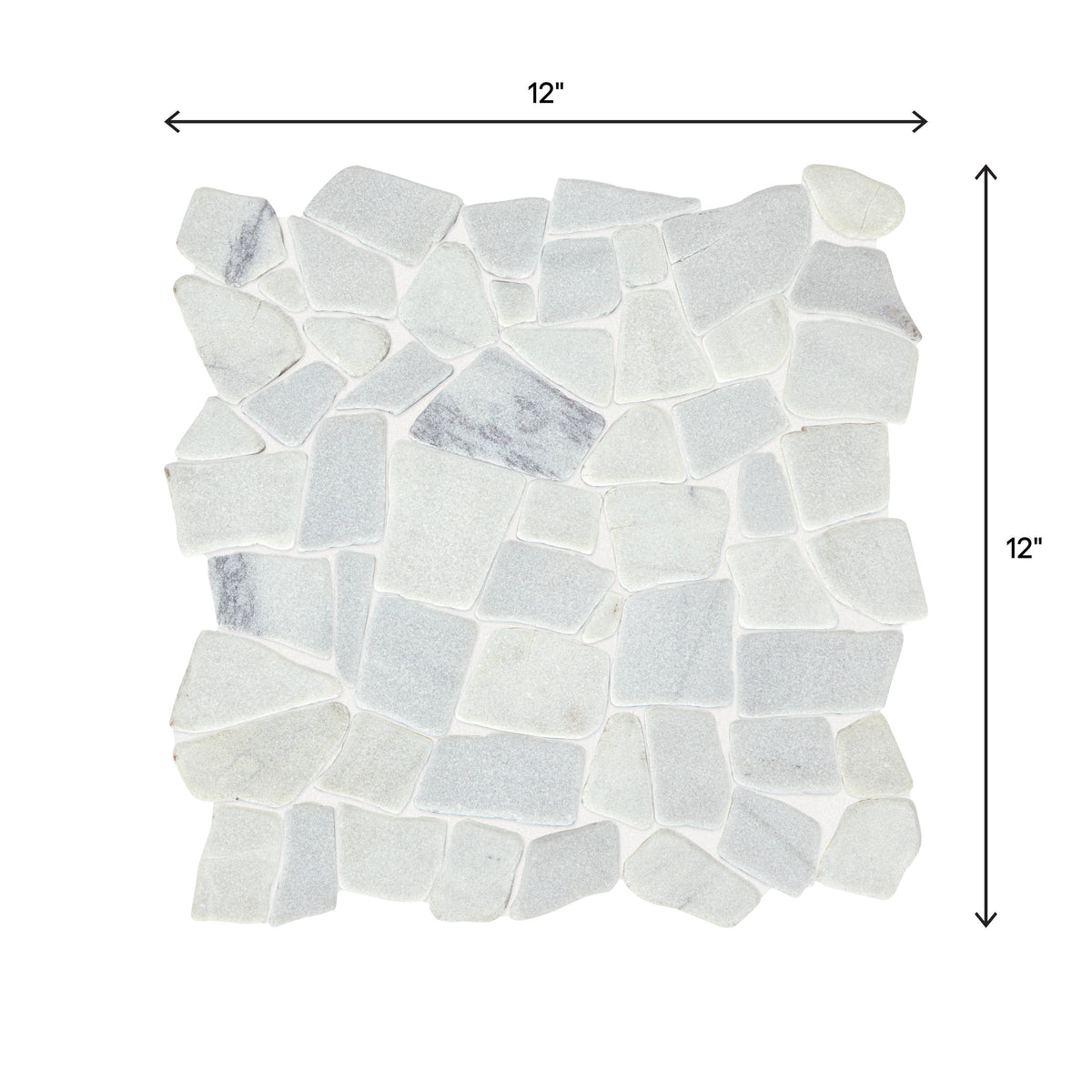 American Olean Genuine Stone Refined White 12-in x 12-in Tumbled Natural Stone Marble Pebble Mosaic Floor and Wall Tile