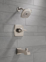 Delta Flynn Stainless 1-Handle Bathtub and Shower Faucet with Valve, Single-Function 7.625-in Showerhead