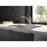 Delta Collins Arctic Stainless 1-Handle Deck-Mount Pull-Out Handle Kitchen Faucet (Deck Plate Included)