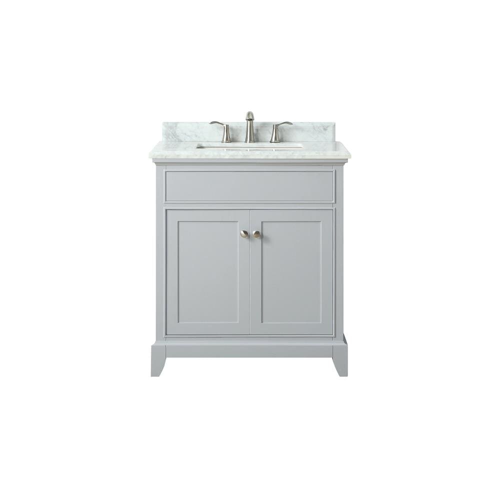 Aurora White 31 in. Vanity with Carrara Top