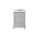 Aurora 25 in. White Vanity with Carrara Top