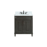 Sterling 31 in. Charcoal Single Sink Bathroom Vanity with Carrara Marble Top