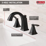 Delta Flynn Oil Rubbed Bronze 2-Handle Widespread WaterSense Bathroom Sink Faucet with Drain