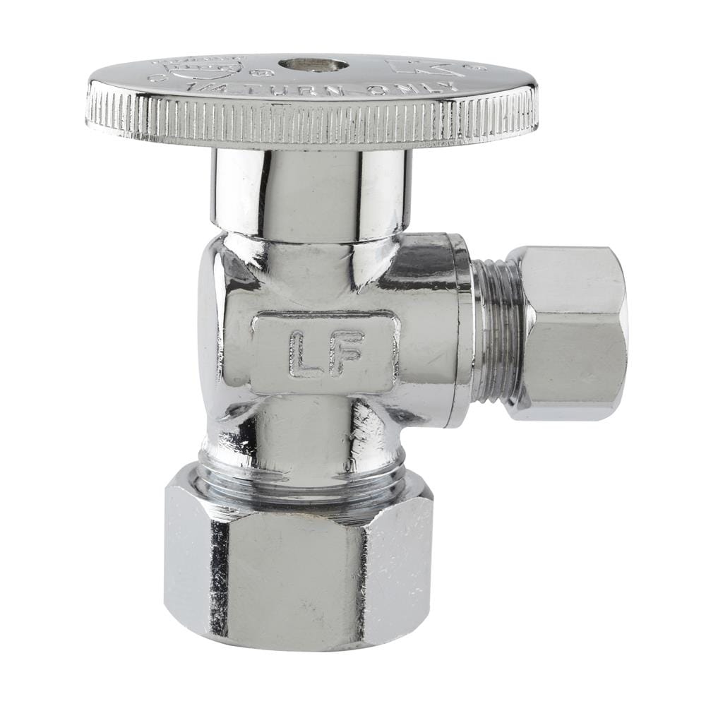Keeney Brass 1/2-in Compression x 3/8-in Compression Quarter Turn Angle Valve